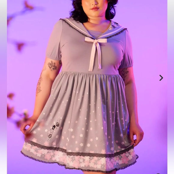 Studio Ghibli Spirited Away Cherry Blossoms Sailor Dress Plus Size 2X, EUC - Picture 17 of 17